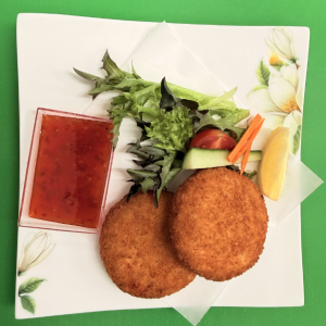 Fish Cakes with Mixed Salad