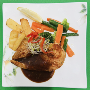 Roast Chicken with Vegetables & Fries